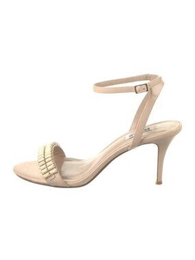 Dune London Leather Crystal Embellishments Sandal Strappy Tan Size 39/8.5